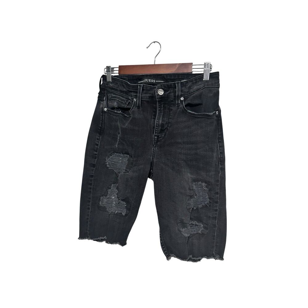 Guess Men’s Slim Fit Jeans Black Denim Triangle Logo Patch Casual Size 30
